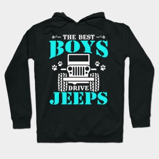 The Best Boys Drive Jeep Cute Dog Paws Father's Day Gift Jeep Boy Jeep Men Jeep Kid Jeeps Lover Hoodie